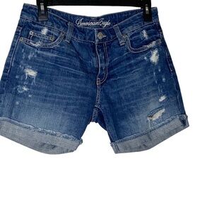 AMERICAN Eagle blue distressed shorts. Size 2